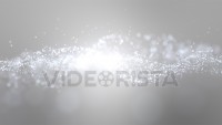 Cinematic white glowing moving particles with floating lights. Magical dust with on clean background. Abstract motion of particles in 4K. Seamless loop.