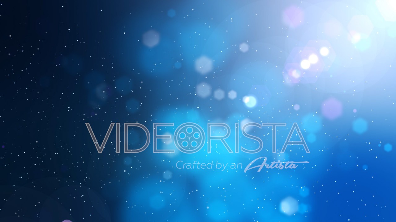 Magical and Clean blue background with particles, lights and snow.