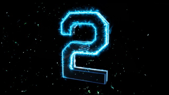 Blue electric 3D Numbers Countdown with energy sparks.
