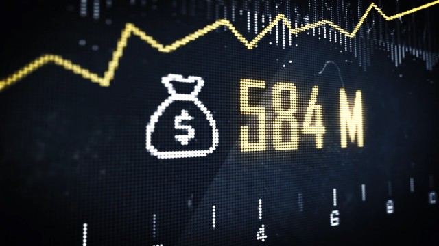 Stock market animation with money icon and profits