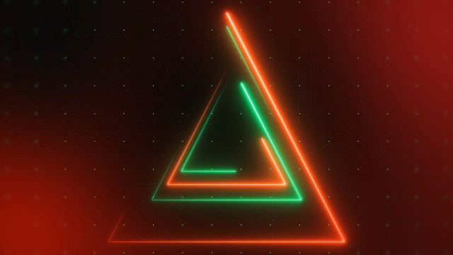 Red and Green Strobe Lights with Triangular Shapes and Grid