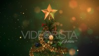 Christmas tree animation with beautiful ornaments and Golden Star