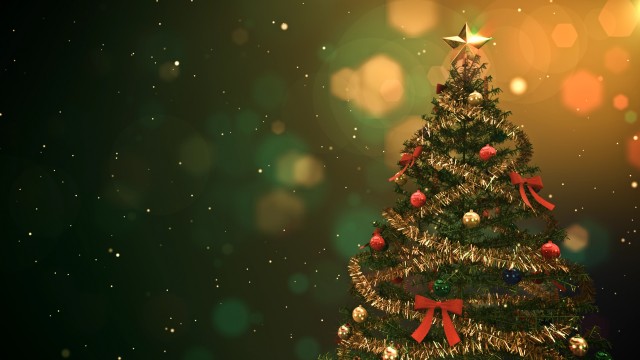 Christmas tree intro with place for titles