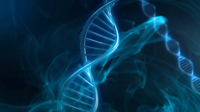 Blue DNA Strand in Slow Motion