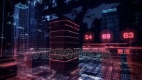 Cyber Attack Simulation over Holographic Buildings with Futuristic Infographics