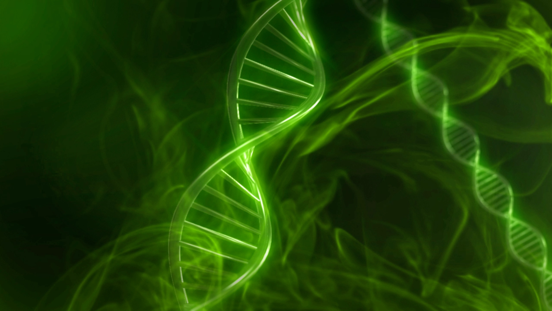 Green DNA Code With Genetic Background in slow motion 3D animation