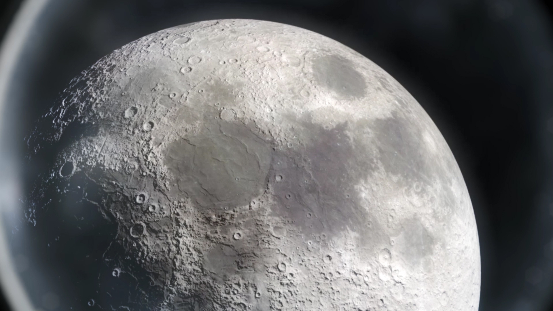 Highly Detailed Moon Seen From Telescope In Multiple Views